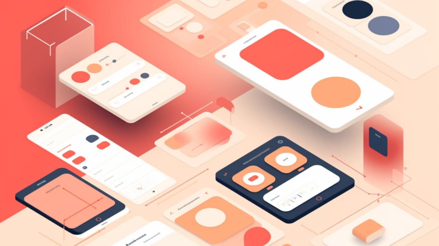 Why design systems fail illustration monochromatic of design components